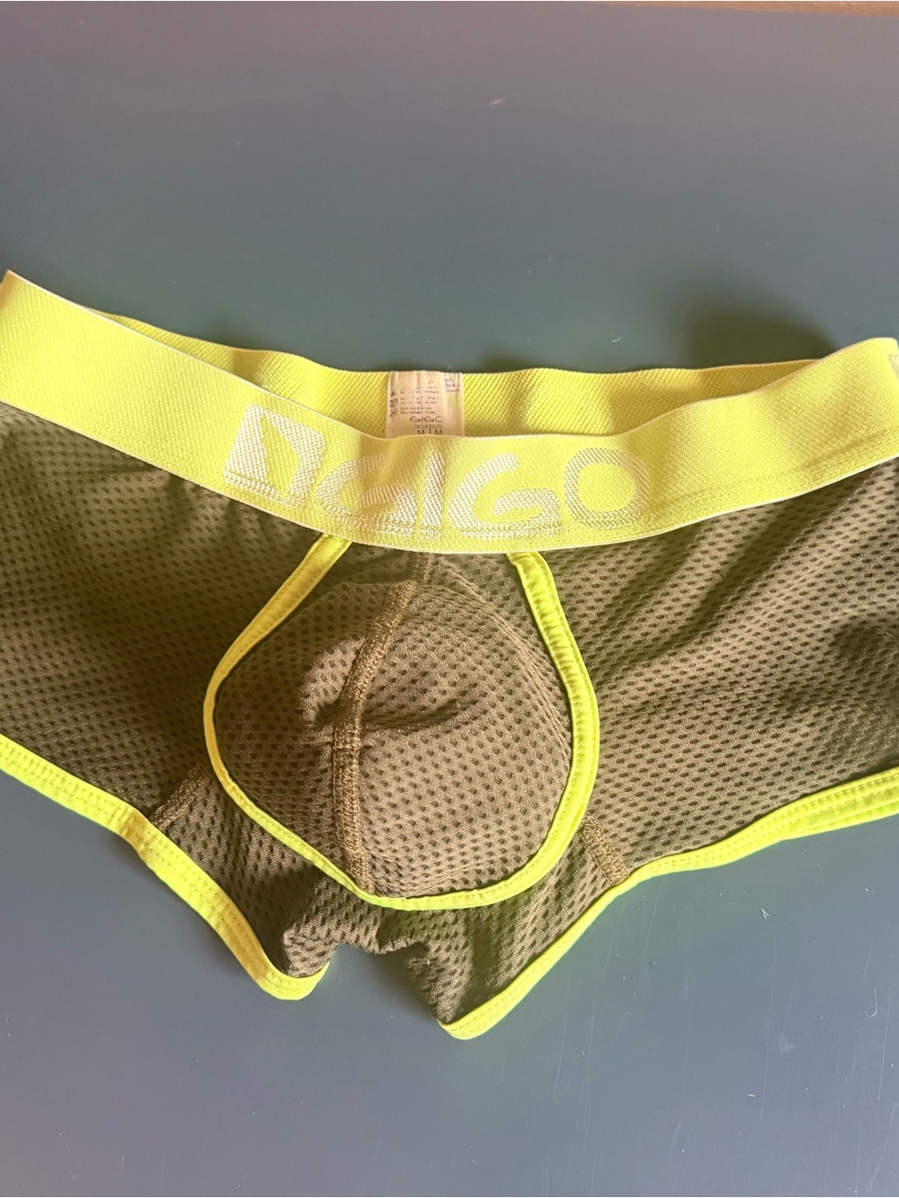 Men's Mesh Brief - Lime Green Trim